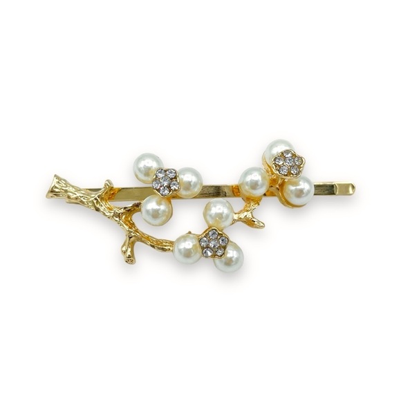 Set of 3 Pearl Hair Clips - Picture 4 of 6